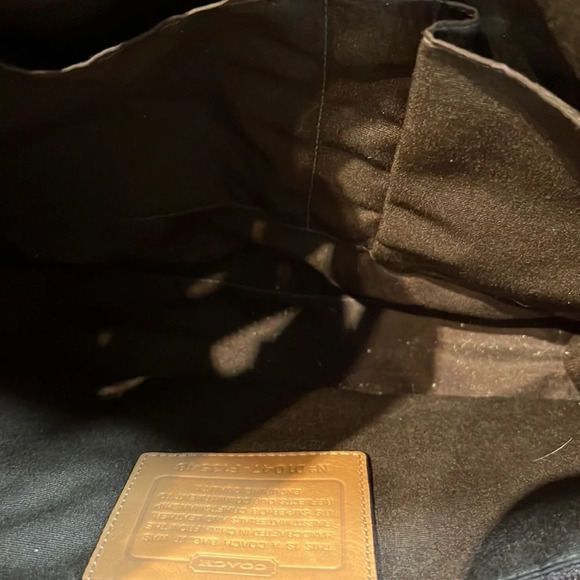 Coach Creed Brown Canvas Signature Stripe Shoulder Tote - Picture 7 of 9